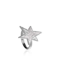 Meteorit Ring Stern mit Silber