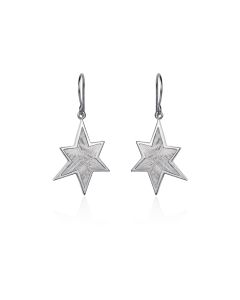 Meteorite star and silver earrings