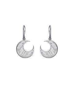 Meteorite moon and silver earrings