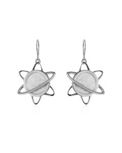 Meteorite Lithio earrings in silver