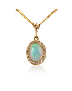 Pendentif opale et diamants